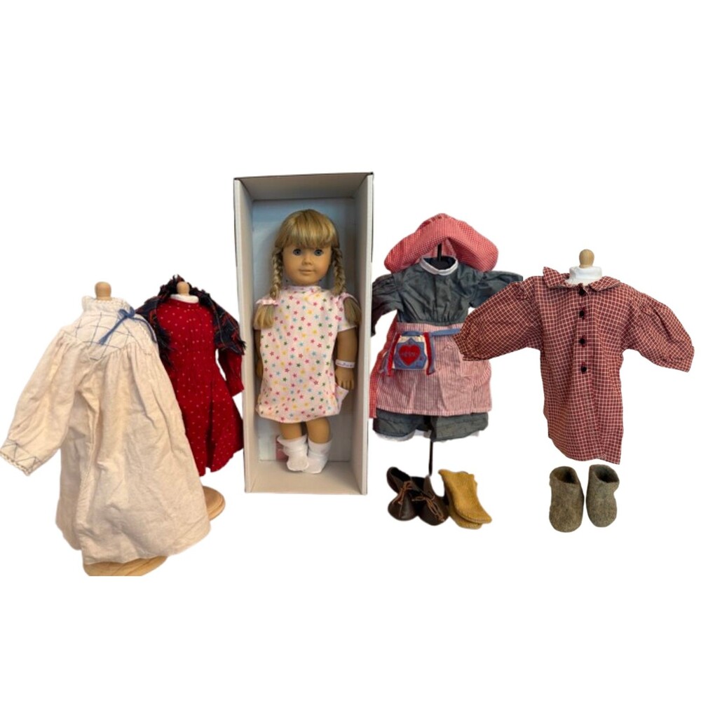 Pleasant Company Kirsten Larson WHITE BODY American Girl Doll w 1986 Meet Dress
